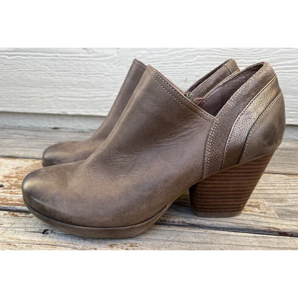 Dansko Marcia Women's 41 US 10.5-11 Brown Leather Ankle Booties Heeled